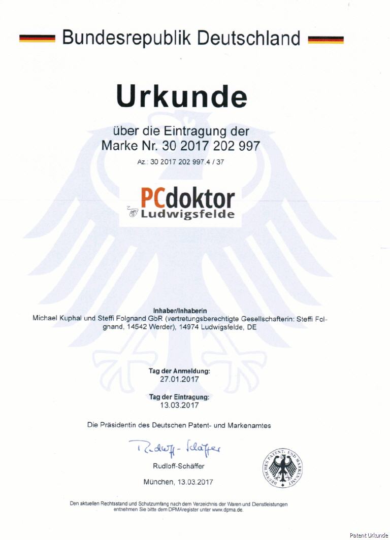 Patent Urkunde